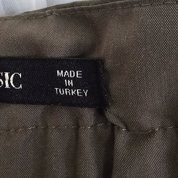 Zara Basic Olive Green Pants Straight Leg Cropped S - Picture 9 of 11